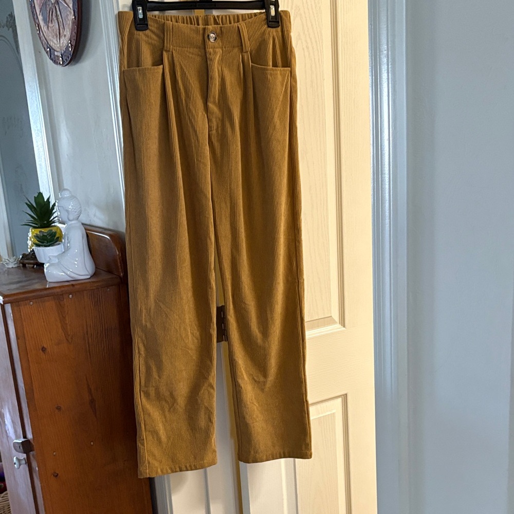 Amazon Women's Tan Straight Leg corduroy Pants